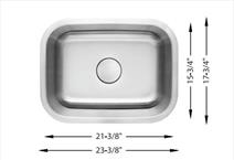 L-102 Undermount Kitchen Sink – Single Bowl 23  Stainless Steel