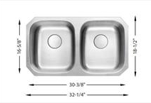 L-202 Undermount Kitchen Sink – Double Bowl(50/50)32 stainless steel