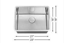 L-UZ101X Handmade Undermount Kitchen Sink – Single Bowl 23  stainless steel