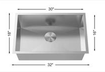L-UZ105X-ZR-A5 Undermount Kitchen Sink -ADA Compliant – Single Bowl 32 Stainless Steel